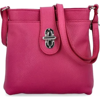 Kabelka Vittoria Gotti Elegantní Italská Kožená Kabelka Listonoška 201 Fuchsiová