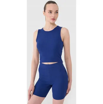 4F Dámský pletený crop top - tmavě modrá, velikost XL