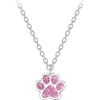 Řetízek Dětský stříbrný řetízek Růžová tlapka Ag 925/1000