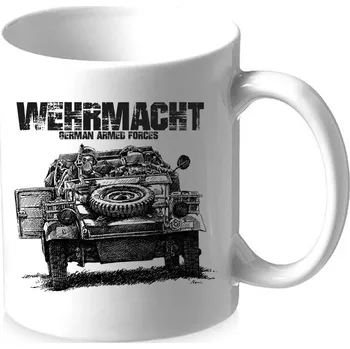 Hrnek Striker Wehrmacht Armed Forces - bílý