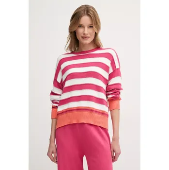 Dámský svetr Bavlněný svetr United Colors of Benetton dámský, růžová barva, 1494E10CW 42X, vel. M