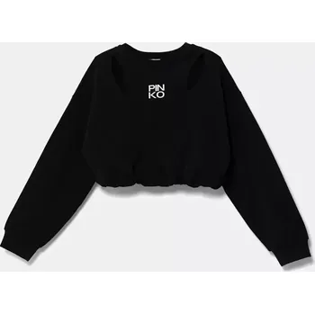 Chlapecká mikina Dětská bavlněná mikina Pinko černá barva, s potiskem, KFFE002.C.FT002 99X, vel. 128