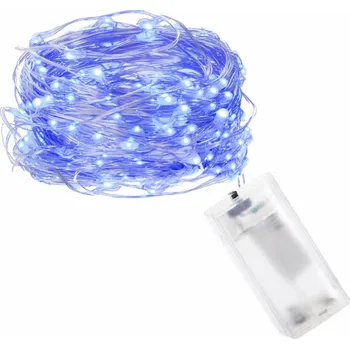 Vánoce SPRINGOS LED řetěz Nano - 2m, 20LED, 2xAA, modrá