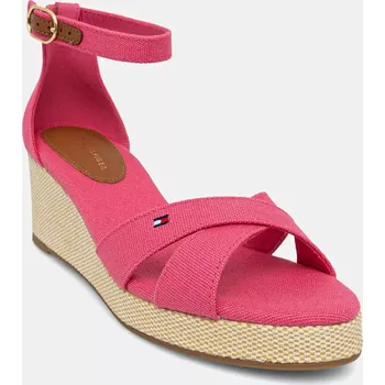 Dámské sandále Sandály Tommy Hilfiger FLAG CRISS-CROS MID WEDGE ESPAD růžová barva, FW0FW08481 30X, EUR 41