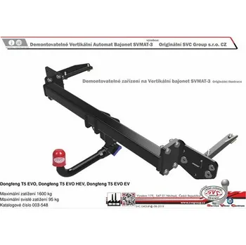 Tažné zařízení Tažné zařízení Dongfeng T5 EVO EV 02/2024-> SV 003-548, SVC GROUP