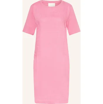 Dámské šaty Oui Dámské Šaty Ze Směsi Materiálů Se Lnem, růžová, 34