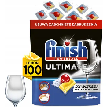 Přípravek do myčky Kapsle do myčky Finish Ultimate 100 s citronem Kapsułki Do Zmywarki Cytrynowe 2x Większa Moc
