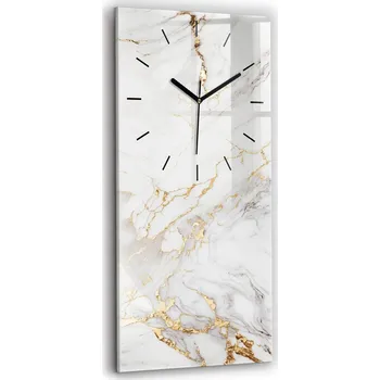 Hodiny Skleněné nástěnné hodiny s tichým chodem – Mramorový design do kuchyně