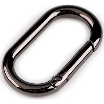 Karabina oválná průvlek 25 mm, barva 3 nikl černý