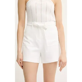 Dámské kraťasy Kraťasy Guess VALENTINA dámské, bílá barva, hladké, high waist, W5GD0I WH9Y2 W5GD0I.WH9Y2 00X, vel. XS
