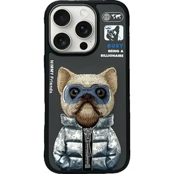 Pouzdro na mobilní telefon NIMMY pouzdro GLASSES COOL CAT kompatibilní s MagSafe pro IPHONE 16 šedé