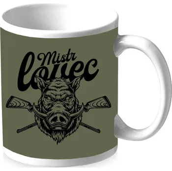 Hrnek Striker Mistr lovec - olivový-bílý