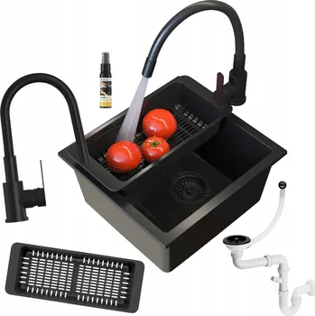 Granitový dřez Jednokomorový dřez Granitan NANO granit černý