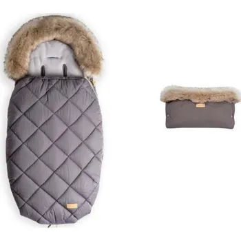 Fusak SET BEZTROSKA Prošívaný fusak-kožešina 110 cm + rukávník, grey