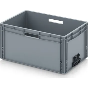 paleta Euro přepravka se zavíracím mechanismem 60 x 40 x 32 cm - Stříbrošedá - materiál: PP - EG VS 64/32 HG HO