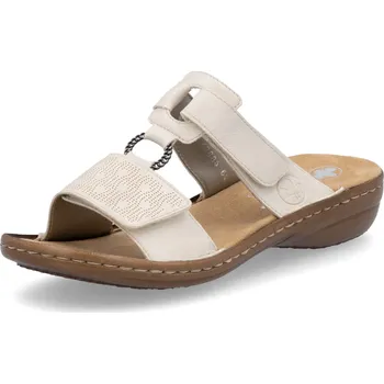 Dámské pantofle DÁMSKÉ PANTOFLE RIEKER 60885-62 BÉŽOVÁ Barva: BÉŽOVÁ, Velikost: 38