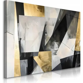 Obraz OBRAZ NA ZEĎ DO OBÝVÁKU ABSTRAKCE GEOMETRICKÉ VZORY ZLATO BETON 100x70