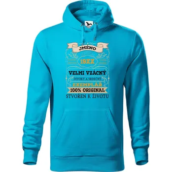 Pánská mikina Pánská mikina s potiskem Velmi vzácný Velikost (muž): S, Vyberte barvu: Tyrkysová