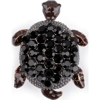 Brož Brož s broušenými kamínky želva, barva 2 jet