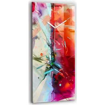 Hodiny Minimalistické Vertikální Skleněné Foto Hodiny na Zeď Kořenky v řadách 30x60 cm