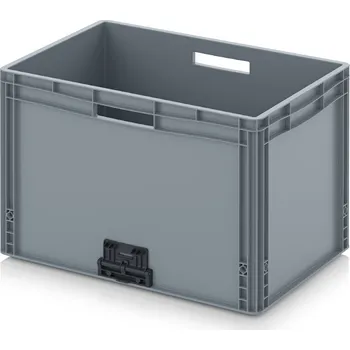 paleta Euro přepravka se zavíracím mechanismem 60 x 40 x 42 cm - Stříbrošedá - materiál: PP - EG VL 64/42 HG HO