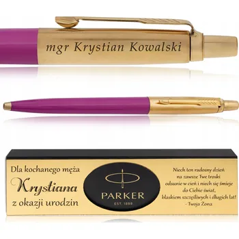 ZLATÉ PROPISKA PARKER JOTTER MAGENTA, POZLÁCENÉ 24 KARÁTOVÝM ZLATEM, S VĚNOVÁNÍM A GRAVÍROVÁNÍM