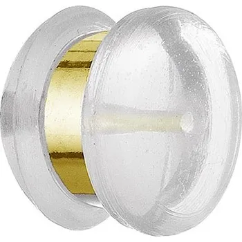 Náušnice Zarážka na náušnice silikonová se zlatým kroužkem P0570