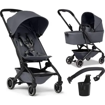 Kočárek Kočárek JOOLZ Aer+ 2024 včetně korby + DÁRKY přední madlo a držák nápojů, stone grey + DÁRKY přední madlo a držák nápojů