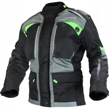 Moto bunda Dámská moto bunda FIORANO textil černá/zelená - L