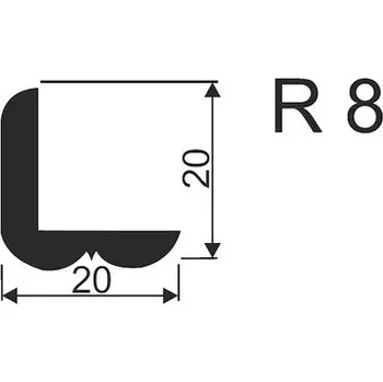 Stavební profil Rohová lišta R8 20 x 20 x 1000 mm smrk