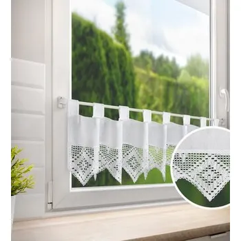 Dekorační krátká vitrážová záclona do kuchyně DAGMAR bílá 35x150 cm MyBestHome