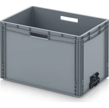 paleta Euro přepravka se zavíracím mechanismem 60 x 40 x 42 cm - Stříbrošedá - materiál: PP - EG VS 64/42 HG HO