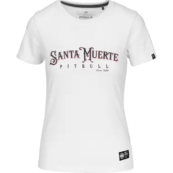 Dámské tričko PitBull West Coast - dámské triko SANTA MUERTE ROSE bílé M