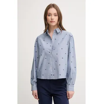 Pánská košile Bavlněná košile United Colors of Benetton 5D51DQ0BF modrá 95X, vel. L