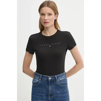 Pánské tričko Bavlněné tričko Tommy Jeans černá barva, DW0DW20315 99X, vel. M