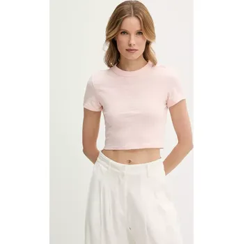 Pánské tričko Bavlněné tričko Tommy Jeans růžová barva, DW0DW20329 03X, vel. XL