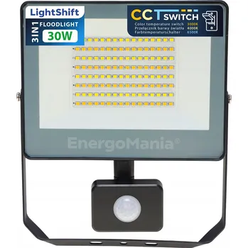 LED reflektor LightShift 30W 4050 lm s pohybovým senzorem 4v1 CCT, vysoce výkonný