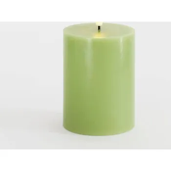 Svíčka SIRIUS Vosková LED svíčka Sille, jablkově zelená, 7,5 x 10 cm