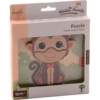 Hračka pro nejmenší Dřevěné mini puzzle JOUÉCO The Wildies Family 12m+ 2025, monkey