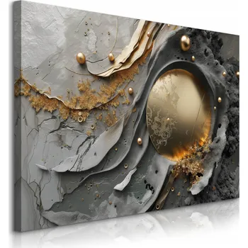 Obraz OBRAZ NA PLÁTNĚ DO LOŽNICE STYL GLAMOUR ZLATÉ PRVKY ABSTRAKCE 90x60