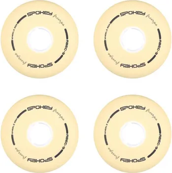 Kolečko k in-line bruslím Spokey PU 76 mm Náhradní kolečka k bruslím FREESPO WHITE SET, 4 ks