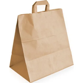 Nákupní taška Eobaly.cz Taška papírová 320x210x330 na menuboxy, plochá držadla 250 ks