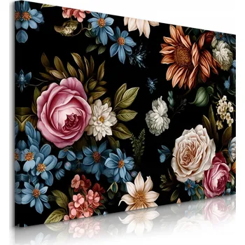 Obraz OBRAZ NA PLÁTNĚ DO LOŽNICE OBÝVACÍHO POKOJE RŮŽE KVĚTINY PŘÍRODA ABSTRAKCE 70x50