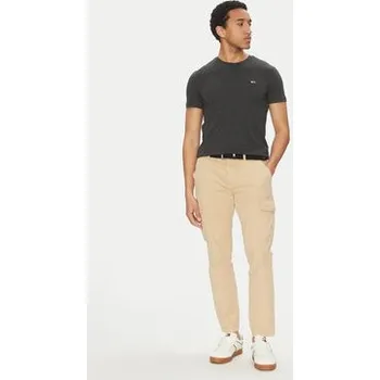 Pánské tričko Tommy Jeans T-Shirt Jaspe DM0DM20363 Černá Slim Fit XL