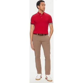 Tommy Hilfiger Polokošile Flag Cuff MW0MW38458 Červená Slim Fit 3XL