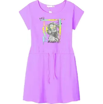 Dětská móda DÍVČÍ LETNÍ ŠATY S OBRÁZKEM NOVINKA Barva: Fialková, Velikost: 158