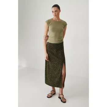 Dámská sukně Sukně s příměsí lnu Medicine zelená barva, maxi RS25.SDD808 87A, vel. XL