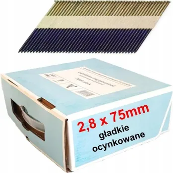 Hřebík Hřebíky do hřebíkovačky papírově spojené 2,8x75mm - 2000ks hladké pozinkované. ATEST