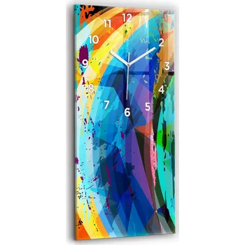 Hodiny Skleněné hodiny s obrazem na zeď Tiché ručičky Kuchyně Abstraktní pozadí 30x60