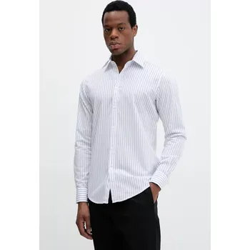 Pánská košile Bavlněná košile United Colors of Benetton pánské, bílá barva, regular, s klasickým límcem, 5Y73UQ05T 00X, vel. M